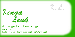 kinga lenk business card